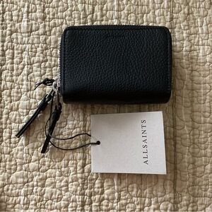 NWT AllSaints Fetch Card Wallet in Black